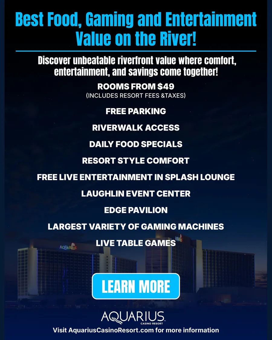 Aquarius & Edgewater Casino Resorts sponsor advertisement